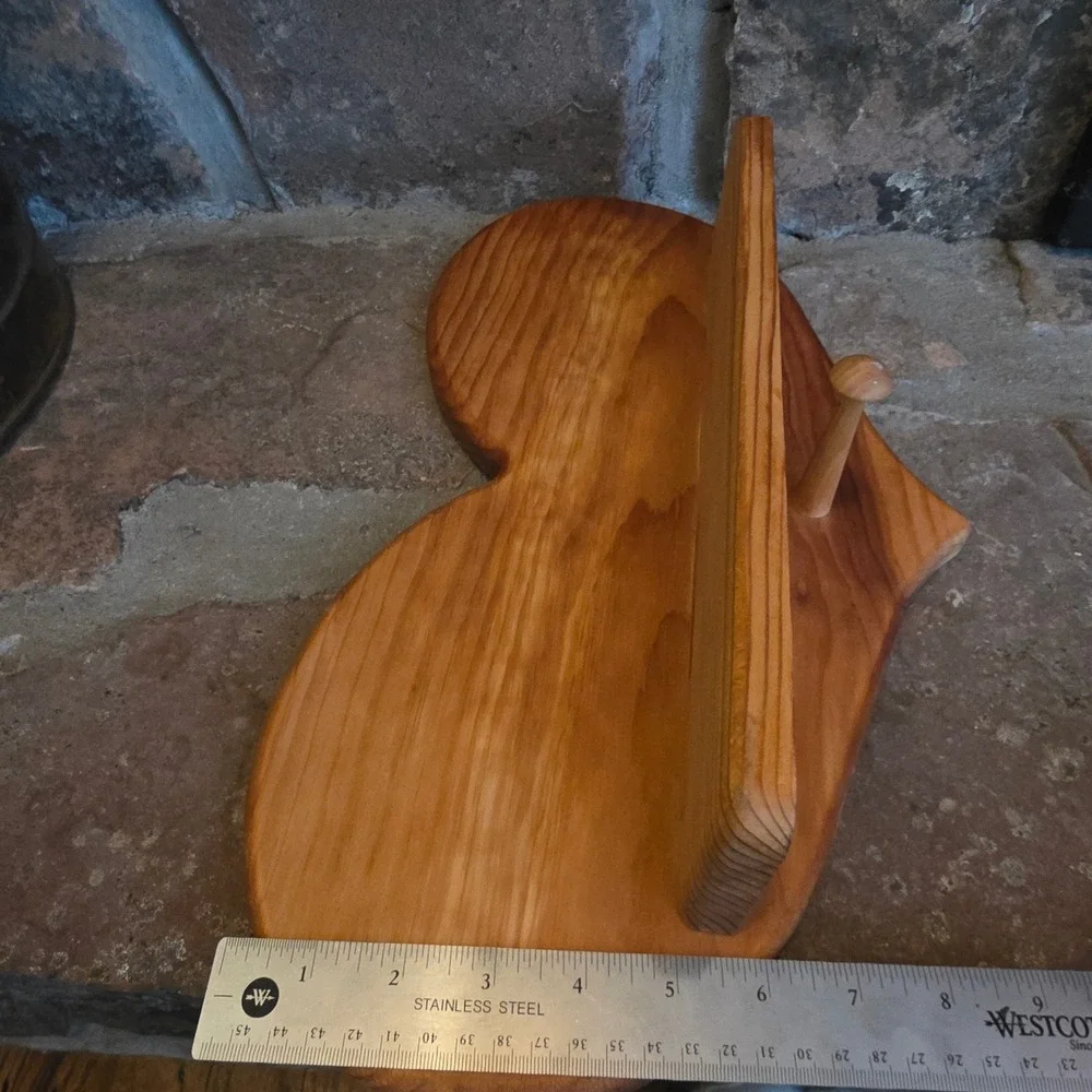 Vintage Handmade Heart Shaped Wood Wall Shelf with Peg Farmhouse Decor 16in